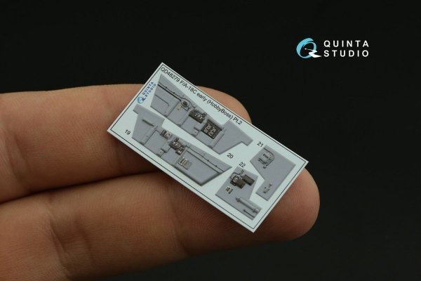 Quinta Studio QD48279 F/A-18C early 3D-Printed &amp; coloured Interior on decal paper (HobbyBoss) 1/48