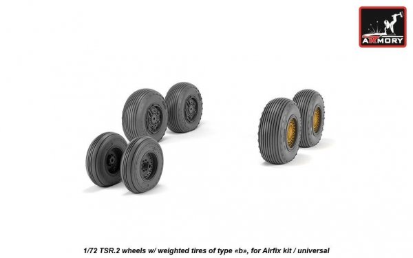 Armory Models AW72415 BAC TSR.2 wheels w/ weighted tires, type “b” (GY) 1/72