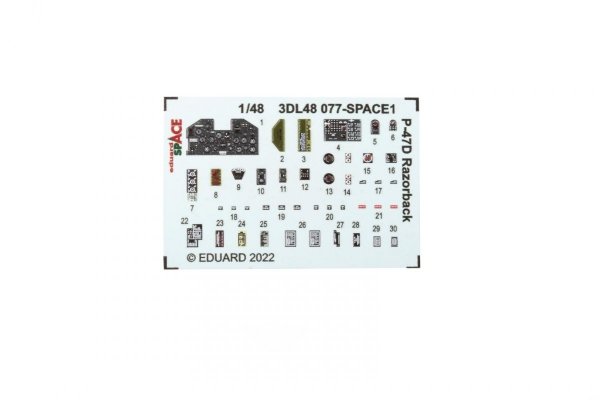 Eduard 3DL48077 P-47D Razorback SPACE TAMIYA 1/48