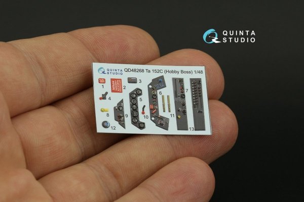 Quinta Studio QD48268 Ta 152C 3D-Printed &amp; coloured Interior on decal paper (Hobby Boss) 1/48