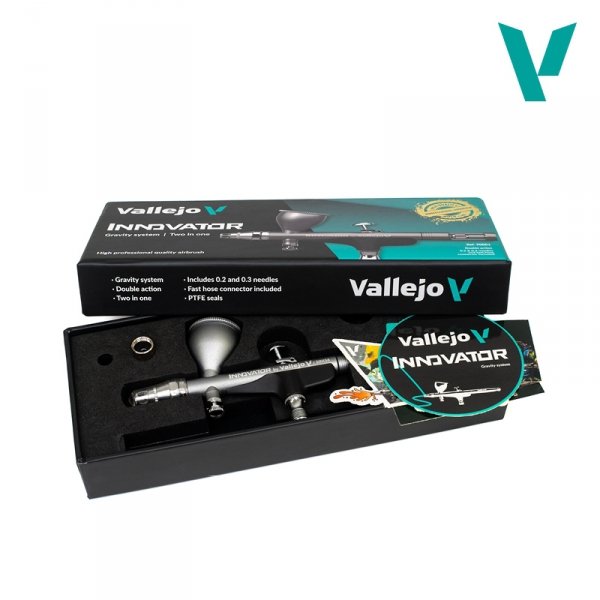 Vallejo 90001 Innovator - Aerograf Gravity System 2 in 1 - 0.2 / 0.3