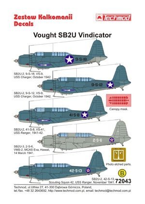Techmod 72043 - Vought SB2U Vindicator (1:72)