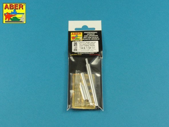 Aber 35L-250 125mm 2A46 Barrel for Russian Tank T-64 &amp; T-72A (For Trumpeter) 1:35