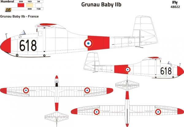 Fly 48022 Grunau Baby IIb France 1 1:48