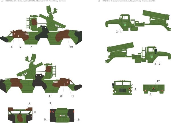 ToRo Model 35D72 Artyleria rakietowa w Wojsku Polskim cz.3 kalkomanie 1/35