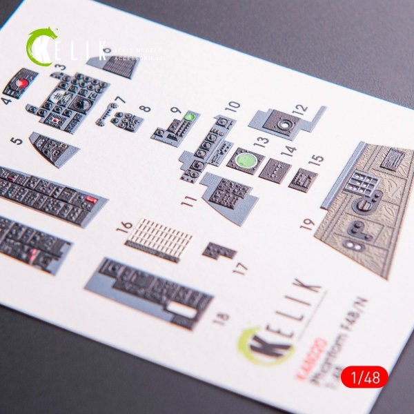 KELIK K48020 F-4B/N INTERIOR 3D DECALS FOR ACADEMY KIT 1/48