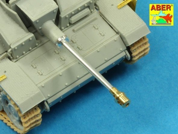 Aber 72L-53 Lufa do niemieckich dział pancernych StuG.III, Ausf.G wersja wczesna / German StuK.40 L/48 7,5 cm Barrel early model muzzle brake for StuG. III Ausf.F/8 and StuG. III Ausf.G early 1/72