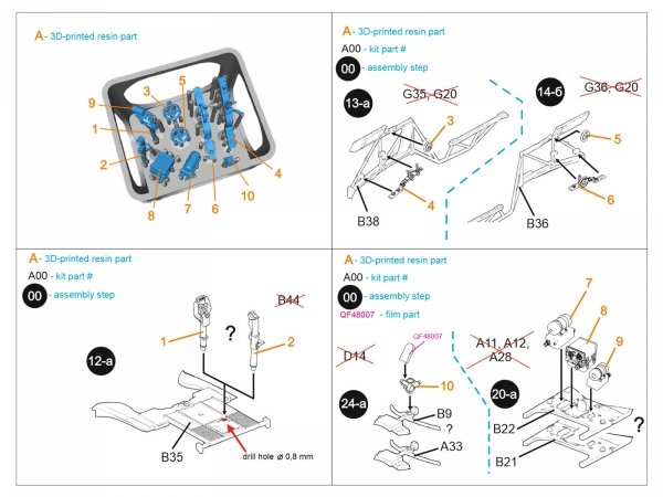 Quinta Studio QT48144 Yak-7B/Yak-9D Cockpit Set (Zvezda) 1/48