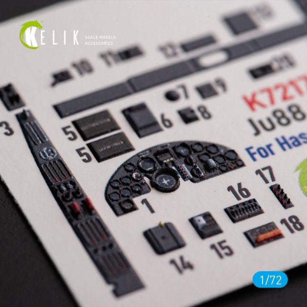 Kelik K72176 Ju88 G-6 - interior 3D decals for Hasegawa kit (1/72)
