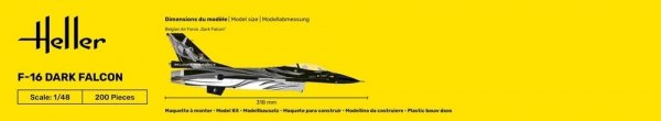 Heller 35411 F-16 Dark Falcon - Starter Kit 1/48