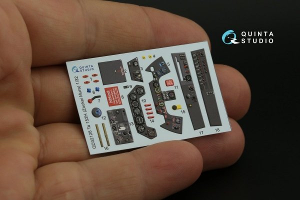 Quinta Studio QD32128 Ta 152H 3D-Printed &amp; coloured Interior on decal paper (Zoukei-Mura) 1/32