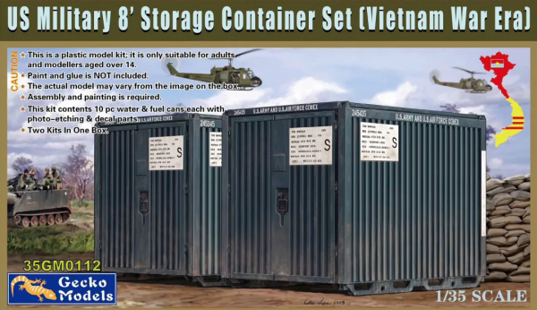 Gecko Models 35GM0112 US Military 8' Storage Container Set Vietnam War Era 1/35