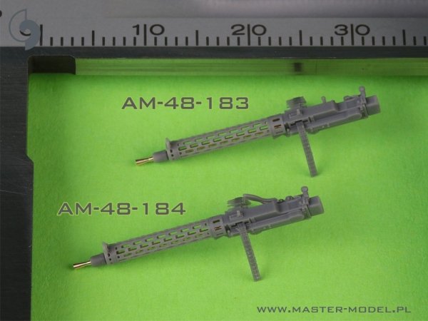 Master AM-48-184 Niemiecki km z okresu I w.św. Spandau LMG 08/15 (2 szt.) - z DŁUGĄ rączką przeładowania - wydruki 3D i mosiężne lufy 1/48