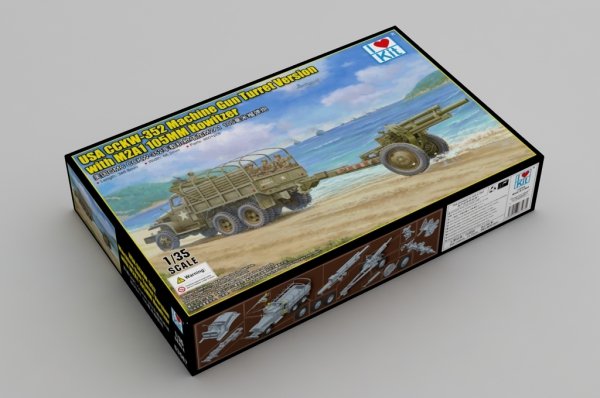 I Love Kit 63567 CCKW-352 with M2A1 105MM Howitzer - Machine Gun Turret Version 1/35