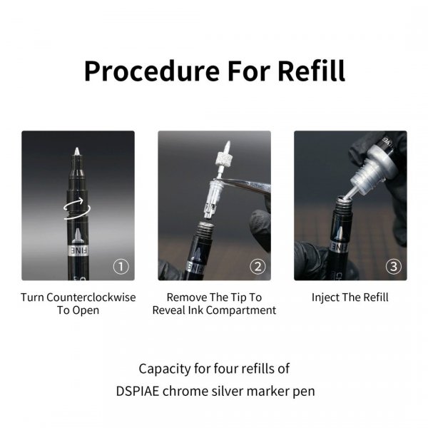 DSPIAE CR-10 Chrome Silver Refill For Markers (10ml)