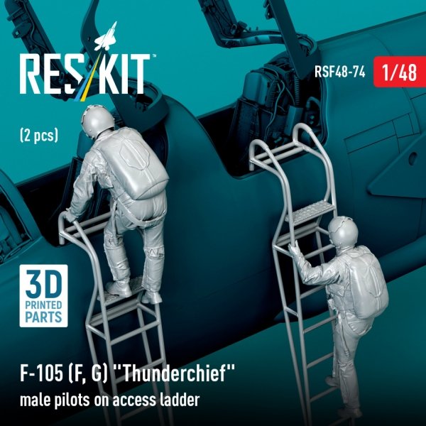 RESKIT RSF48-0074 F-105 (F, G) &quot;Thunderchief&quot; male pilots on access ladder (2 pcs) (3D Printed) 1/48