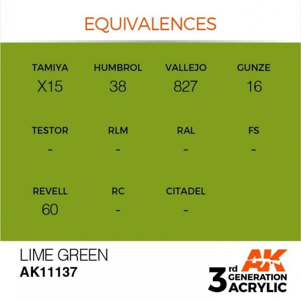 AK Interactive AK11137 LIME GREEN – STANDARD 17ml