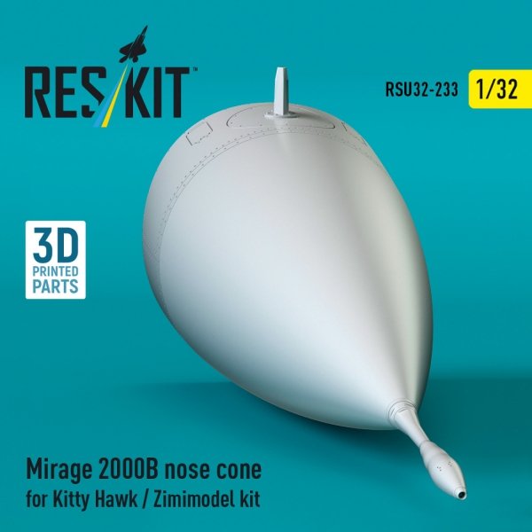 RESKIT RSU32-0233 Mirage 2000B nose cone for Kitty Hawk / Zimimodel kit (3D Printed) 1/32