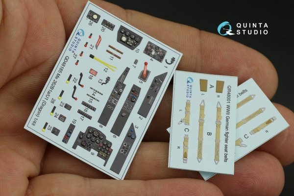 Quinta Studio QD48185 Me 262B-1a/U1 3D-Printed &amp; coloured Interior on decal paper (for Dragon ) 1/48