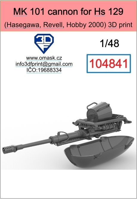 Omask 104841 MK 101 cannon for Hs 129 1/48