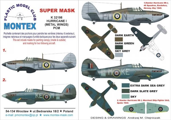 Montex K32198 HURRICANE I (MET.WINGS) 1/32
