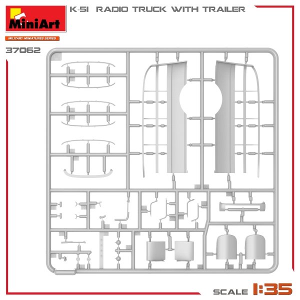 Miniart 37062 K-51 RADIO TRUCK WITH TRAILER 1/35