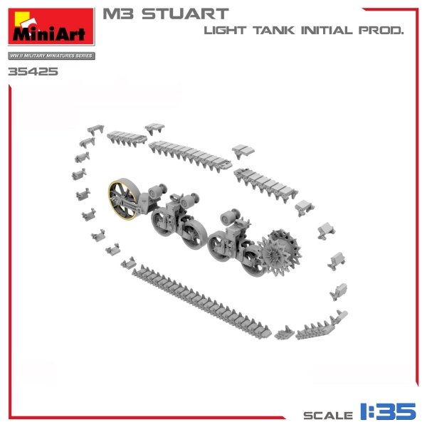 MiniArt 35425 M3 STUART LIGHT TANK, INITIAL PROD 1/35