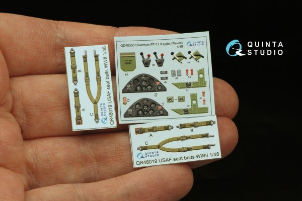 Quinta Studio QD48360 Stearman Pt-17 Kaydet 3D-Printed &amp; coloured Interior on decal paper (Revell) 1/48