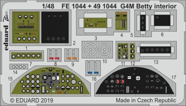 Eduard FE1044 G4M Betty interior 1/48 TAMIYA