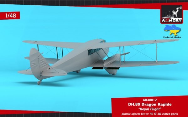 Armory Models 48012 DH.89 Dragon Rapide, Short-Haul Airliner – “Royal Flight” 1/48