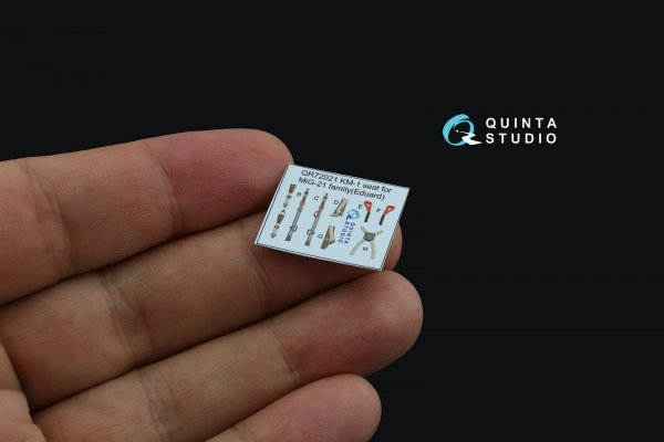 Quinta Studio QD72109 MiG-21PFM Gray panels 3D-Printed &amp; coloured Interior on decal paper (Eduard) 1/72