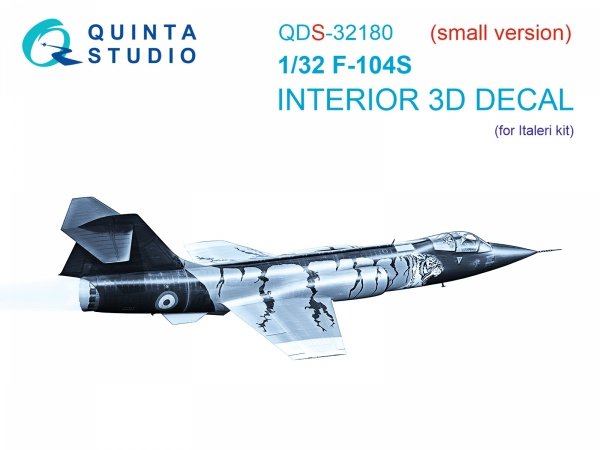 Quinta Studio QDS-32180 F-104S 3D-Printed coloured Interior on decal paper (Italeri) (small version) 1/32