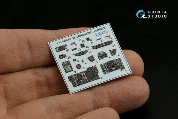 Quinta Studio QD+48342 F-4G late 3D-Printed &amp; coloured Interior on decal paper (Meng) (with 3D-printed resin parts) 1/48