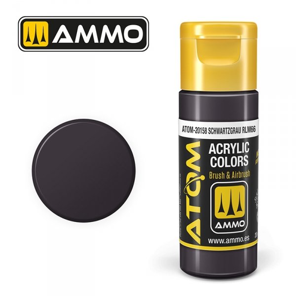 AMMO of Mig Jimenez 20158 ATOM COLOR Schwartzgrau RLM66 20ml