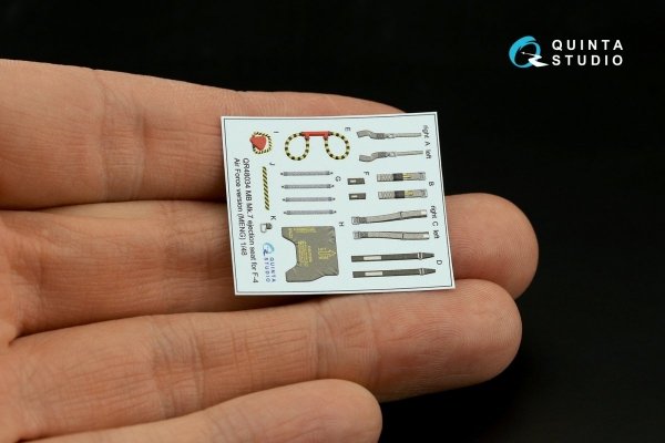 Quinta Studio QD48342 F-4G late 3D-Printed &amp; coloured Interior on decal paper (Meng) 1/48