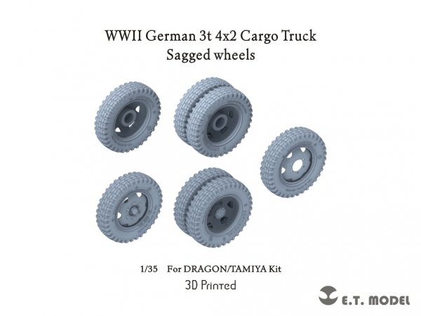 E.T. Model P35-169 WWII German 3t 4x2 Cargo Truck Sagged Wheels 1/35