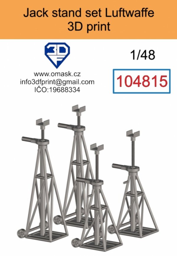 Omask 104815 Jack stand set Luftwaffe 3D print 1/48