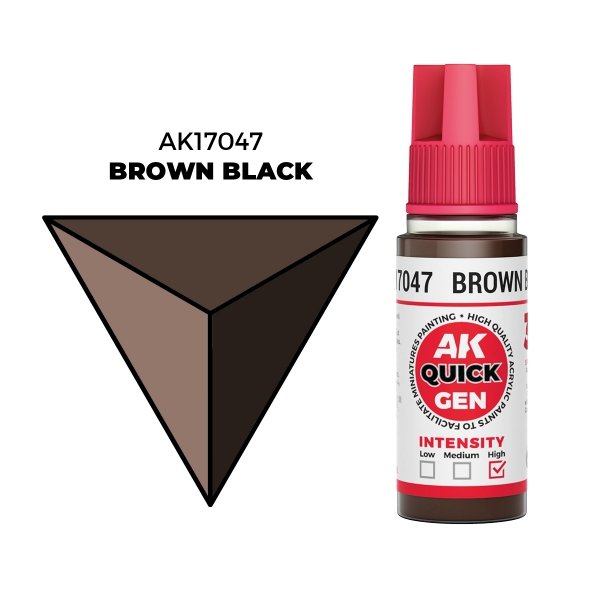 AK Interactive AK17047 BROWN BLACK – QUICK GEN COLOR 18ml