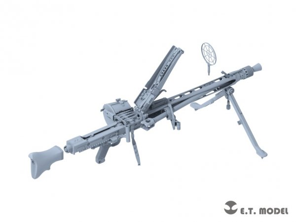 E.T. Model P06-001 WWII German Mg42 Machine Gun &amp; Ammo Box (3D Printed) 1/6