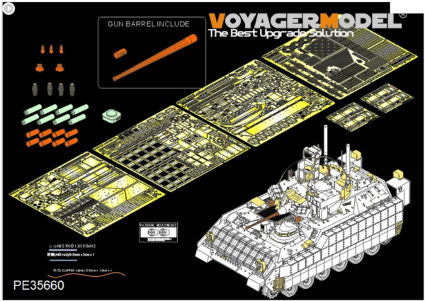 Voyager Model  PE35660 Modern US Army M2A3 BRADLEY w/BUSK III IFV Basic (Gun barrel ,smoke discharger include) (For MENG SS-004) 1/35