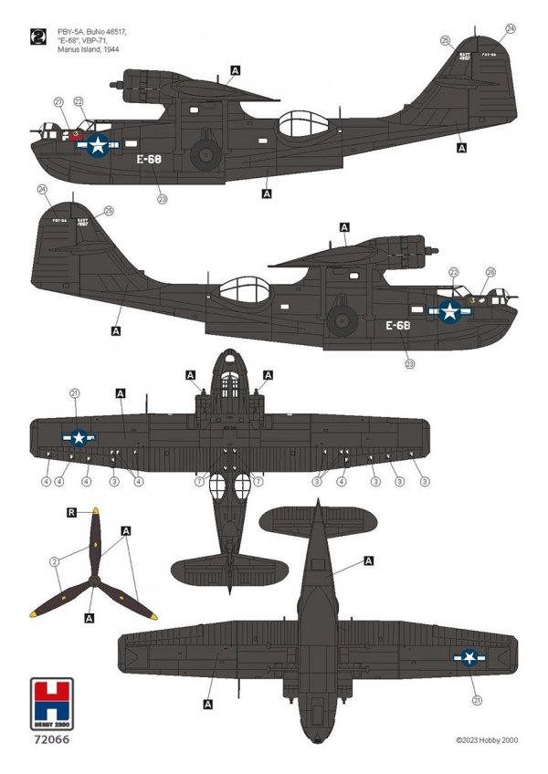 Hobby 2000 72066 Consolidated PBY-5A Catalina PTO ( Academy + CARTOGRAF + MASKI) 1/72
