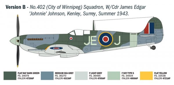 Italeri 2843 Supermarine Spitfire Mk.IX Aces - 5 RAF Aces Version 1/48