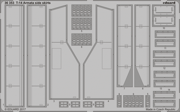 Eduard 36353 T-14 Armata side skirts ZVEZDA 1/35