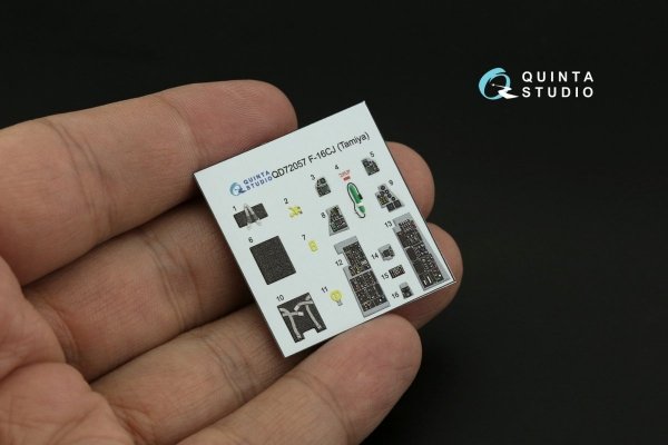 Quinta Studio QD72057 F-16CJ 3D-Printed &amp; coloured Interior on decal paper (Tamiya) 1/72