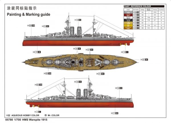 Trumpeter 05780 HMS Warspite (1915) 1:700