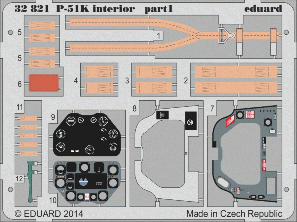 Eduard 32821 P-51K interior S. A. DRAGON 1/32