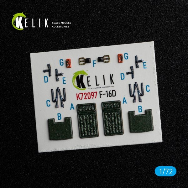 KELIK K72097 F-16D interior 3D decals for Revell kit 1/72