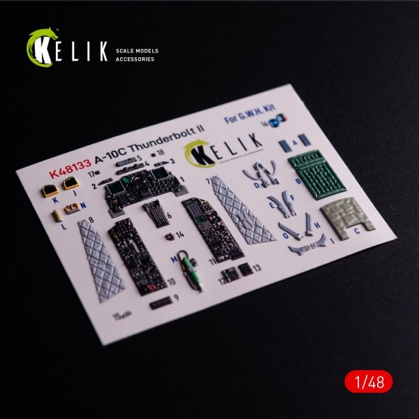Kelik K48133 A-10C - interior 3D decals for GWH kit (1/48)