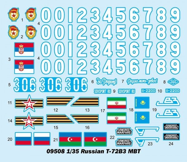 Trumpeter 09508 Russian T-72B3 MBT 1/35
