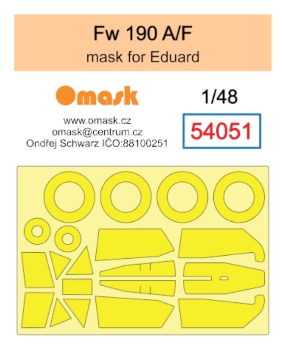 Omask 54051 Fw 190 A/F mask (for Eduard) 1/48